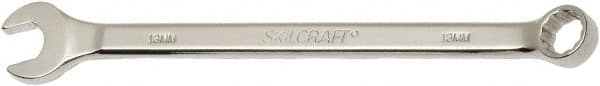 Ability One - 13mm 12 Point Combination Wrench - 15° Offset Angle, Steel, Chrome Finish - Americas Industrial Supply