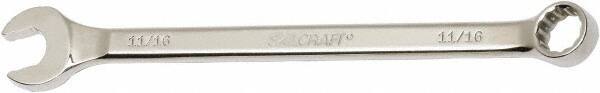 Ability One - 11/16" 12 Point Combination Wrench - 15° Offset Angle, Steel, Chrome Finish - Americas Industrial Supply