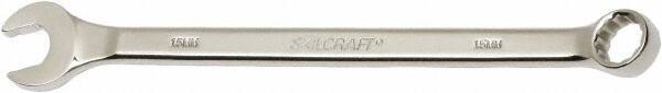 Ability One - 15mm 12 Point Combination Wrench - 15° Offset Angle, Steel, Chrome Finish - Americas Industrial Supply
