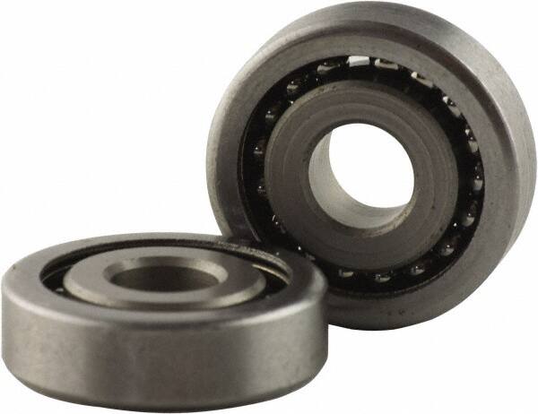 USDI - 1 Row, 1-1/2" OD, 1/2" Bore Diam, Round Open Conveyor Roller Bearing - 135 Lb Capacity, 550 Max RPM, Steel with Steel Housing - Americas Industrial Supply