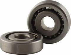 USDI - 1 Row, 1-1/2" OD, 1/2" Bore Diam, Round Open Conveyor Roller Bearing - 135 Lb Capacity, 550 Max RPM, Steel with Steel Housing - Americas Industrial Supply