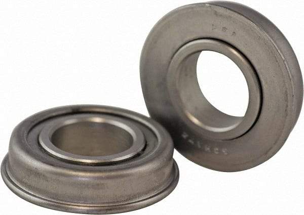 USDI - 1 Row, 1-3/4" OD, 3/4" Bore Diam, Round Double Seal Conveyor Roller Bearing - 210 Lb Capacity, 550 Max RPM, with Flange, Steel with Steel Housing - Americas Industrial Supply