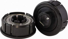 USDI - 1 Row, 2.262" OD, 11/16" Hex Double Seal Conveyor Roller Bearing - 750 Lb Capacity, 550 Max RPM, with Flange, Steel with Plastic, Zinc Housing - Americas Industrial Supply