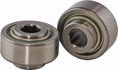 USDI - 1 Row, 2.265" OD, 11/16" Hex Double Shield Conveyor Roller Bearing - 2,450 Lb Capacity, 550 Max RPM, Steel with 52100 Chrome Steel Housing - Americas Industrial Supply