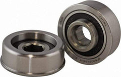 USDI - 1 Row, 1-1/2" OD, 7/16" Hex Double Shield Conveyor Roller Bearing - 635 Lb Capacity, 550 Max RPM, with Flange, Steel with Zinc Housing - Americas Industrial Supply