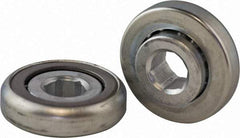 USDI - 1 Row, 2.321" OD, 11/16" Hex Open Conveyor Roller Bearing - 600 Lb Capacity, 550 Max RPM, Steel with Zinc Housing - Americas Industrial Supply