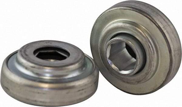 USDI - 1 Row, 2.321" OD, 11/16" Hex Open Conveyor Roller Bearing - 600 Lb Capacity, 550 Max RPM, Steel with Zinc Housing - Americas Industrial Supply