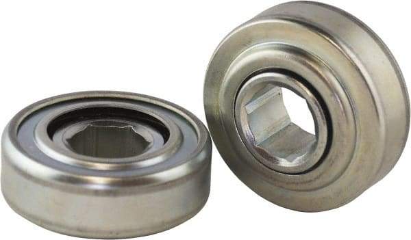 USDI - 1 Row, 3-1/16" OD, 1" Hex Single Seal Conveyor Roller Bearing - 603 Lb Capacity, 550 Max RPM, Steel with Zinc Housing - Americas Industrial Supply