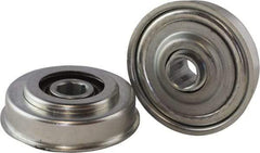 USDI - 1 Row, 3.19" OD, 11/16" Hex Single Seal Conveyor Roller Bearing - 425 Lb Capacity, 550 Max RPM, with Flange, Steel with Zinc Housing - Americas Industrial Supply