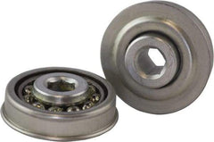 USDI - 1 Row, 1.897" OD, 7/16" Hex Single Seal Conveyor Roller Bearing - 190 Lb Capacity, 550 Max RPM, with Flange, Steel with Zinc Housing - Americas Industrial Supply