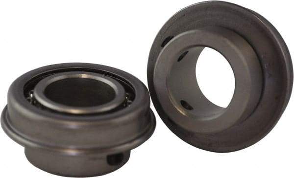 USDI - 1 Row, 1-3/8" OD, 5/8" Bore Diam, Round Open Conveyor Roller Bearing - 120 Lb Capacity, 550 Max RPM, with Flange, Steel with Steel Housing - Americas Industrial Supply