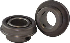 USDI - 1 Row, 1-3/8" OD, 5/8" Bore Diam, Round Open Conveyor Roller Bearing - 120 Lb Capacity, 550 Max RPM, with Flange, Steel with Steel Housing - Americas Industrial Supply