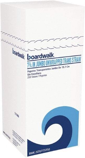 Boardwalk - Jumbo Straws, 7-3/4", Plastic, Translucent, Unwrapped, 250/Pack, 50 Pack/Carton - Americas Industrial Supply