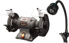 Jet - 10" Wheel Diam x 1" Wheel Width, 1-1/2 hp Grinder - 1" Arbor Hole Diam, 1 Phase, 1,720 Max RPM, 115 Volts - Americas Industrial Supply