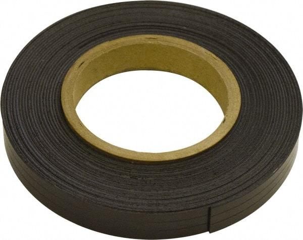 Mag-Mate - 300" Long x 1/2" Wide x 1/16" Thick Flexible Magnetic Strip - 6 Lb Max Pull Force, 3 Linear Ft/Lb Magnetic Pull Force, Plain Back, Dark Brown - Americas Industrial Supply