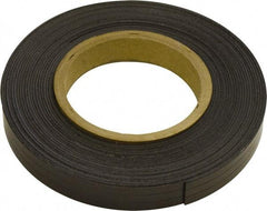 Mag-Mate - 300" Long x 1" Wide x 1/32" Thick Flexible Magnetic Strip - 8 Lb Max Pull Force, 4 Linear Ft/Lb Magnetic Pull Force, Plain Back, Dark Brown - Americas Industrial Supply