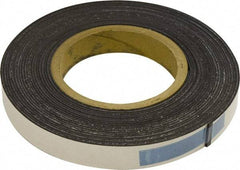 Mag-Mate - 300" Long x 1" Wide x 1/16" Thick Flexible Magnetic Strip - 12 Lb Max Pull Force, 6 Linear Ft/Lb Magnetic Pull Force, Adhesive Back, Dark Brown - Americas Industrial Supply