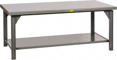 Little Giant - 84 Wide x 42" Deep x 34" High, 7 Gauge Steel Workbench - Fixed Legs, Gray - Americas Industrial Supply