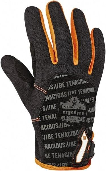 Ergodyne - Size XL (10) Polyester Blend Work Gloves - For Mechanic's & Lifting, Uncoated, Hook & Loop Cuff, Full Fingered, Black, Paired - Americas Industrial Supply