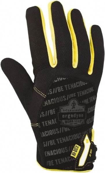 Ergodyne - Size M (8) Polyester Blend Work Gloves - For Mechanic's & Lifting, Uncoated, Hook & Loop Cuff, Full Fingered, Black, Paired - Americas Industrial Supply