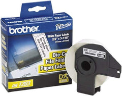 Brother - 0.66" Wide x 3.4" Long, White Paper File Folder Label - For PC Label Printers - Americas Industrial Supply