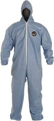 Dupont - Size XL FR Disposable Flame Resistant/Retardant Coveralls - Blue, Zipper Closure, Elastic Cuffs, Elastic Ankles, Serged Seams - Americas Industrial Supply
