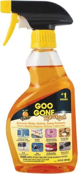 Goo Gone - 12 oz Spray Bottle Adhesive Remover - Removes Adhesives, Gum, Tar, Crayon, Scuff Marks, Wax, Sap - Americas Industrial Supply