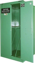 Securall Cabinets - 2 Door, Green Steel Standard Safety Cabinet for Flammable and Combustible Liquids - 67" High x 34" Wide x 34" Deep, Self Closing Door, 3 Point Key Lock, H Cylinder Capacity - Americas Industrial Supply
