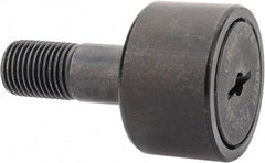 Accurate Bushing - 1-1/4" Roller Diam x 3/4" Width, 1/2" Stud Diam x 1-1/4" Length, Stud Cam Follower - Steel, 5/8" Thread Length, 1/2-20 Thread, 2" OAL, 4,470 Lb Dynamic Cap, 4,300 Lb Static Cap - Americas Industrial Supply