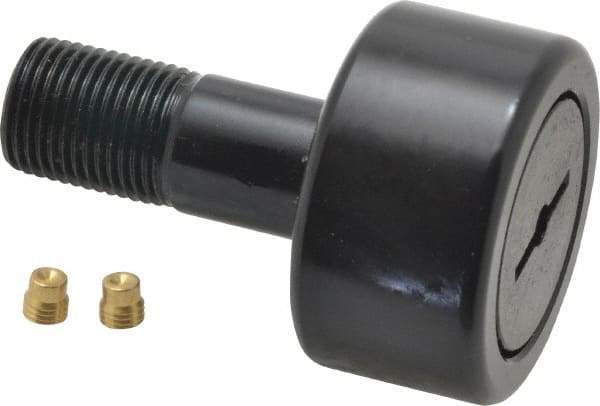 Accurate Bushing - 1-5/8" Roller Diam x 7/8" Width, 5/8" Stud Diam x 1-1/2" Length, Stud Cam Follower - Steel, 3/4" Thread Length, 5/8-18 Thread, 2-3/8" OAL, 5,560 Lb Dynamic Cap, 5,730 Lb Static Cap - Americas Industrial Supply