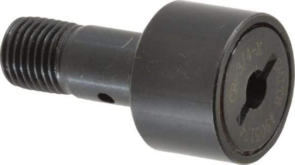 Accurate Bushing - 3/4" Roller Diam x 1/2" Width, 3/8" Stud Diam x 7/8" Length, Stud Cam Follower - Steel, 3/8" Thread Length, 3/8-24 Thread, 1-3/8" OAL, 2,140 Lb Dynamic Cap, 2,260 Lb Static Cap - Americas Industrial Supply