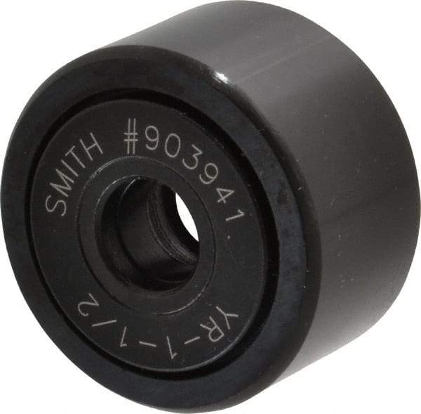 Accurate Bushing - 7/16" Bore, 1-1/2" Roller Diam x 7/8" Roller Width, Steel Yoke Cam Follower - 5,560 Lb Dynamic Load Capacity, 15/16" Overall Width - Americas Industrial Supply