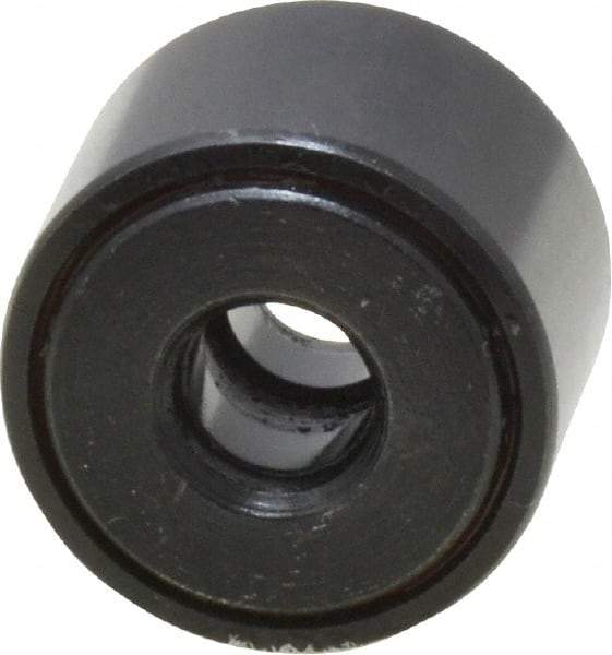 Accurate Bushing - 1/4" Bore, 3/4" Roller Diam x 1/2" Roller Width, Steel Yoke Cam Follower - 2,140 Lb Dynamic Load Capacity, 9/16" Overall Width - Americas Industrial Supply