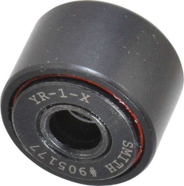 Accurate Bushing - 5/16" Bore, 1" Roller Diam x 5/8" Roller Width, Steel Yoke Cam Follower - 3,030 Lb Dynamic Load Capacity, 11/16" Overall Width - Americas Industrial Supply