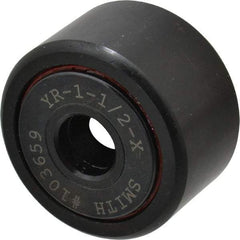 Accurate Bushing - 7/16" Bore, 1-1/2" Roller Diam x 7/8" Roller Width, Steel Yoke Cam Follower - 5,560 Lb Dynamic Load Capacity, 15/16" Overall Width - Americas Industrial Supply