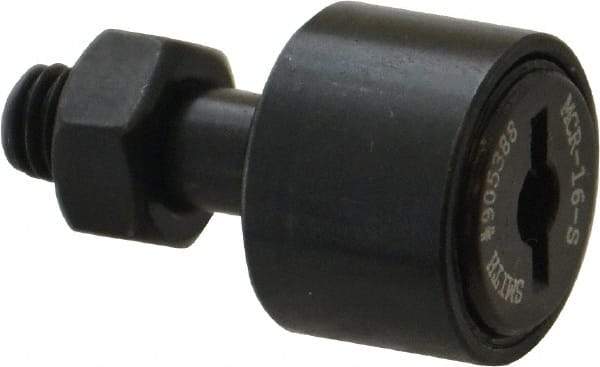 Accurate Bushing - 16mm Roller Diam x 11mm Width, 6mm Stud Diam x 16mm Length, Sealed Stud Cam Follower - Steel, 8mm Thread Length, M6x1 Thread, 28mm OAL, 3,800 N Dynamic Cap, 3,750 N Static Cap - Americas Industrial Supply