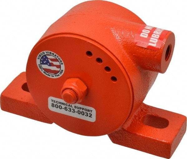 Vibco - ,500 Lb. Force, 10-1/2 Cubic Feet per Minute, 7,200 RPM, 70 Decibel, Pneumatic Vibrator - 5-3/8" Long x 1-1/2" Wide x 3-1/2" High, 1/4 Port Inlet - Americas Industrial Supply