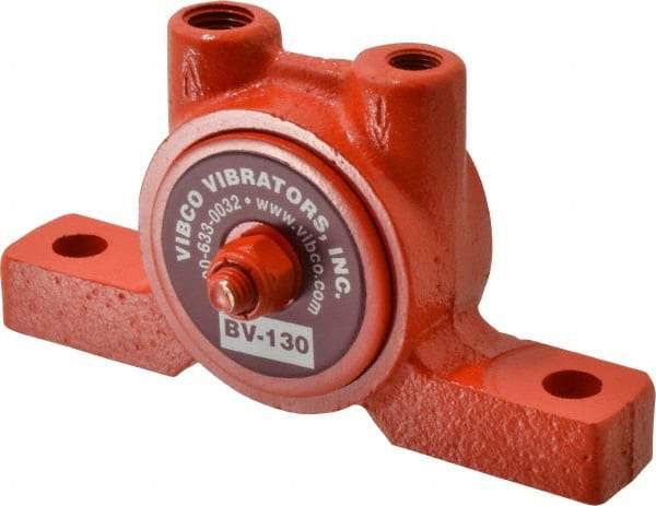 Vibco - 80 Lb. Force, 7-1/2 Cubic Feet per Minute, 19,000 RPM, 76 Decibel, Pneumatic Vibrator - 4-7/8" Long x 1-15/16" Wide x 2-3/4" High, 1/8 Port Inlet, 1/4 Port Outlet - Americas Industrial Supply