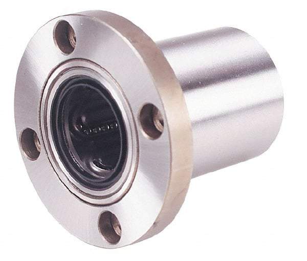 Value Collection - 3/4" ID, Round Flanged Double Linear Bearing - 1-1/4" OD - Americas Industrial Supply