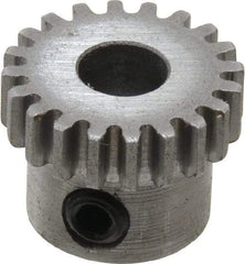 Boston Gear - 32 Pitch, 5/8" Pitch Diam, 20 Tooth Spur Gear - 0.188" Face Width, 1/4" Bore Diam, 0.52" Hub Diam, 14.5° Pressure Angle, Steel - Americas Industrial Supply