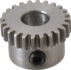 Boston Gear - 32 Pitch, 3/4" Pitch Diam, 24 Tooth Spur Gear - 0.188" Face Width, 5/16" Bore Diam, 0.64" Hub Diam, 14.5° Pressure Angle, Steel - Americas Industrial Supply