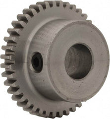 Boston Gear - 32 Pitch, 1-1/4" Pitch Diam, 40 Tooth Spur Gear - 0.188" Face Width, 3/8" Bore Diam, 0.88" Hub Diam, 14.5° Pressure Angle, Steel - Americas Industrial Supply