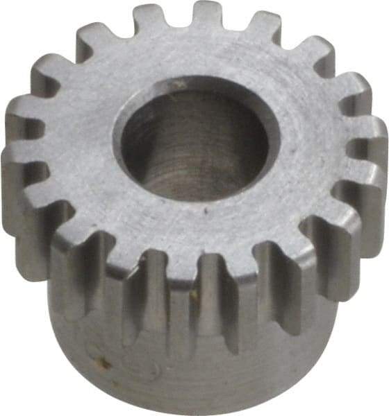 Boston Gear - 24 Pitch, 0.833" Pitch Diam, 18 Tooth Spur Gear - 1/4" Face Width, 5/16" Bore Diam, 0.7" Hub Diam, 14.5° Pressure Angle, Steel - Americas Industrial Supply