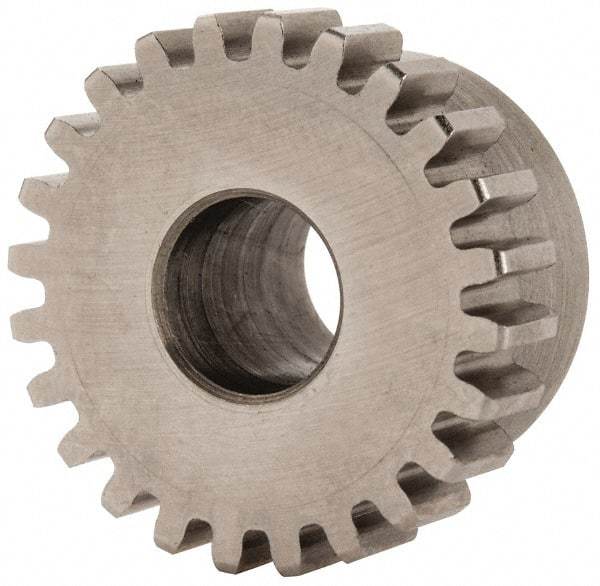 Boston Gear - 24 Pitch, 1" Pitch Diam, 24 Tooth Spur Gear - 1/4" Face Width, 3/8" Bore Diam, 0.87" Hub Diam, 14.5° Pressure Angle, Steel - Americas Industrial Supply