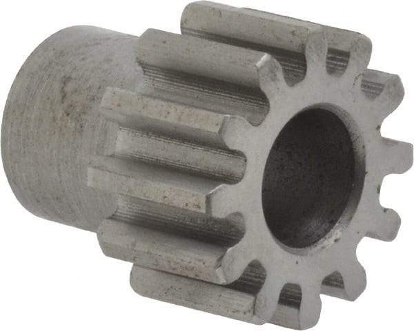 Boston Gear - 20 Pitch, 0.6" Pitch Diam, 12 Tooth Spur Gear - 3/8" Face Width, 5/16" Bore Diam, 0.46" Hub Diam, 14.5° Pressure Angle, Steel - Americas Industrial Supply