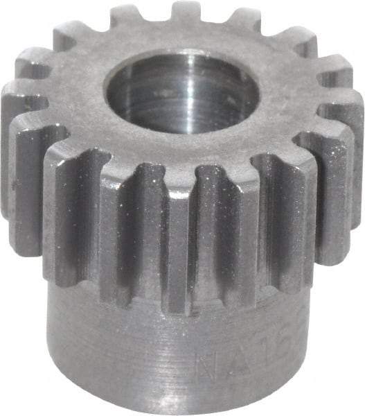 Boston Gear - 20 Pitch, 0.8" Pitch Diam, 16 Tooth Spur Gear - 3/8" Face Width, 3/8" Bore Diam, 0.66" Hub Diam, 14.5° Pressure Angle, Steel - Americas Industrial Supply