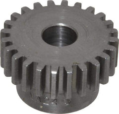 Boston Gear - 20 Pitch, 1.2" Pitch Diam, 24 Tooth Spur Gear - 3/8" Face Width, 3/8" Bore Diam, 0.92" Hub Diam, 14.5° Pressure Angle, Steel - Americas Industrial Supply