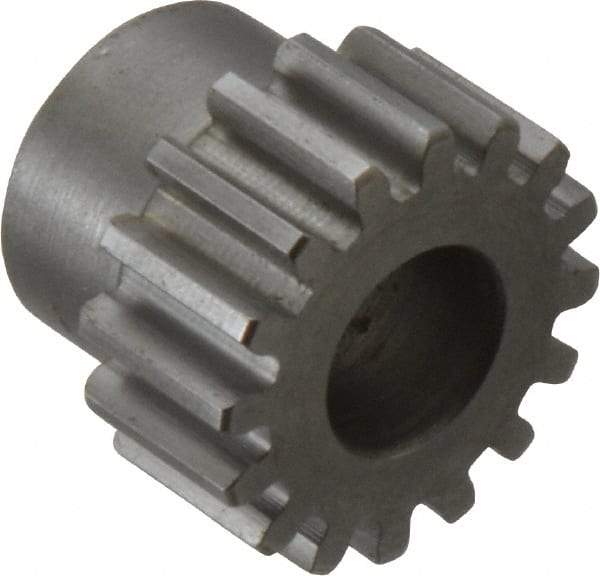 Boston Gear - 16 Pitch, 1" Pitch Diam, 16 Tooth Spur Gear - 1/2" Face Width, 1/2" Bore Diam, 0.81" Hub Diam, 14.5° Pressure Angle, Steel - Americas Industrial Supply