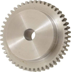 Boston Gear - 16 Pitch, 3" Pitch Diam, 48 Tooth Spur Gear - 1/2" Face Width, 1/2" Bore Diam, 2.19" Hub Diam, 14.5° Pressure Angle, Steel - Americas Industrial Supply