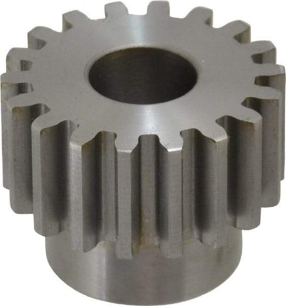 Boston Gear - 12 Pitch, 1-1/2" Pitch Diam, 18 Tooth Spur Gear - 3/4" Face Width, 5/8" Bore Diam, 1.15" Hub Diam, 14.5° Pressure Angle, Steel - Americas Industrial Supply